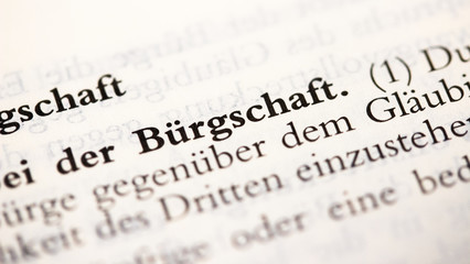 Fototapeta premium Bürgschaft Definition