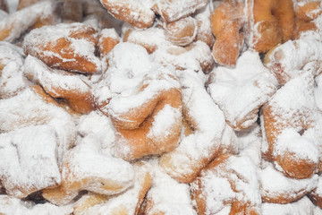 Nice, France, 24th of February 2020: donuts for sale at the market