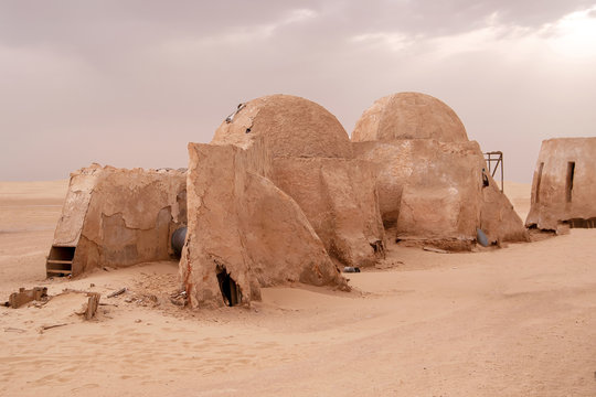 TOZEUR, TUNISIA - MAY 01, 2007: Star wars decoration in Sahara desert