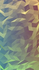 Abstract triangle geometrical green orange background. Geometric origami style with gradient. 3D illustration