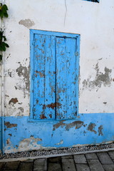 old blue window in Greece