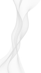 White abstract background. Fluttering white scarf. Waving on wind white fubric. 3D illustration