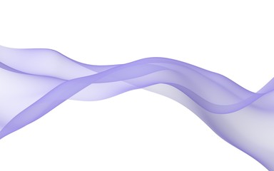 Abstract wave. Scarf. Bright ribbon on white background. Abstract smoke. Raster air background. 3D illustration