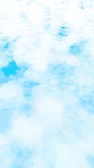 The bright sky in the morning. Blue sky background with white clouds. Cumulus white clouds in the clear blue sky. 3D illustration