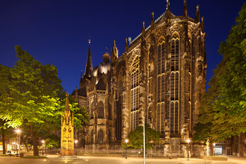 Aachen Cathedral At Night, Germany
