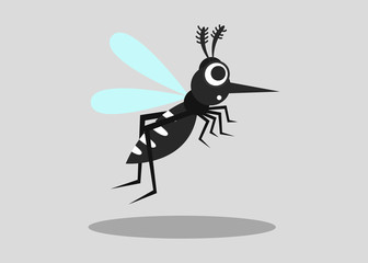mosquito isolated on gray background. vector illustration	