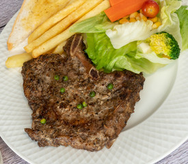 Pork, Salmon, Beef, T-bone, Steak Selections