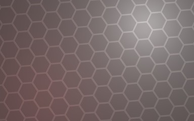 Honeycomb with color lighting, on a gray background. Perspective view on polygon look like honeycomb. Isometric geometry. 3D illustration