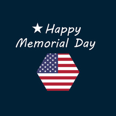 Memorial Day - Remember and Honor. Greeting Card with USA flag. 