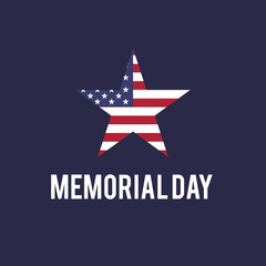 Memorial Day - Remember and Honor. Greeting Card with USA flag. 