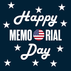 Memorial Day - Remember and Honor. Greeting Card with USA flag. 