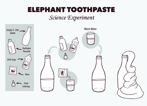  Vector illustration of Elephant's toothpaste experiment