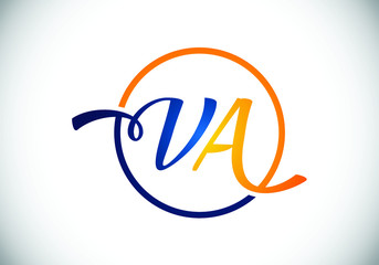 Initial Monogram Letter V A Logo Design Vector Template. Graphic Alphabet Symbol for Corporate Business Identity