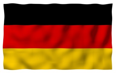 Flag of Germany. Wide format 3D illustration. State symbol of the Federal Republic of Germany. 3D rendering