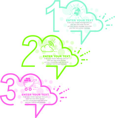 Minimal business infographic template with number 3 options or steps colored 