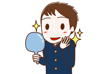 肌がツルツルで嬉しい男子学生