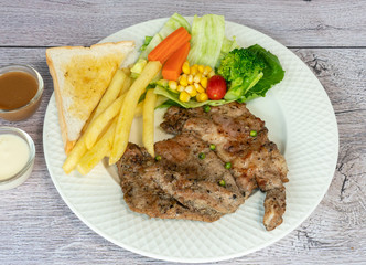 Pork, Beef, Salmon, T-bone, Sirloin, Steak Selections