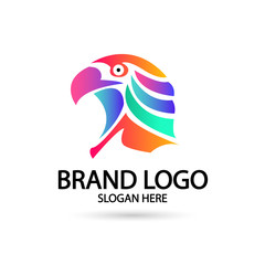 Falcon,eagle logo icon vector illustration design. Gradient Color