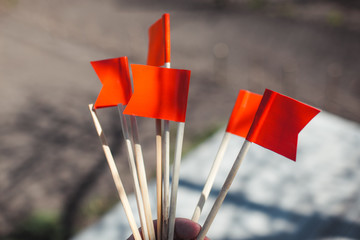 red and yellow flags