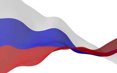 Naklejka premium Waving flag of the Russian Federation. The National. State symbol of the Russia. 3D illustration