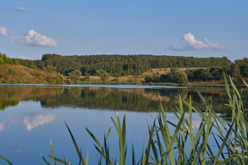 Fishing on the lake in the village of Dronovo.