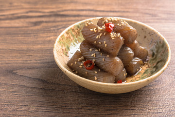 コンニャクのピリ辛炒め