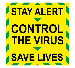 Naklejka na ściany i meble Stay Alert, Control The Virus, Save Lives