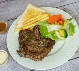 Pork, Beef, Salmon, T-bone, Sirloin, Steak Selections