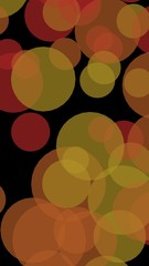 Multicolored translucent circles on a dark background. 3D illustration