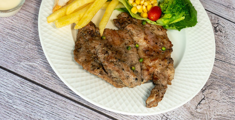 Pork, Beef, Salmon, T-bone, Sirloin, Steak Selections