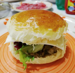 hamburger with cutlet grilled 