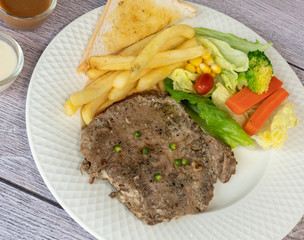Pork, Beef, Salmon, T-bone, Sirloin, Steak Selections