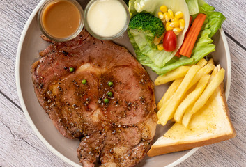 Pork, Beef, Salmon, T-bone, Sirloin, Steak Selections