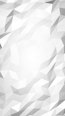 White abstract background. Lowpoly backdrop. Crumpled paper. 3D illustration