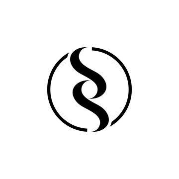 initial ss letter logo design ,with monogram and circle concept