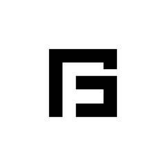 Obraz premium Geometric Simple Initial GF FG Logo Vector Design with Modern Blue and Black Color Scheme for Corporate Business Identity and Web Concept Isolated on White Background