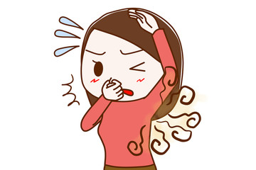 脇の下が臭くて気になる女性