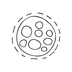 Planet. Handdrawn doodle vector icon. Space sky travelling symbol. Naive style.  Isolated on white background.
