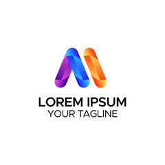 Logo letter M gradient color for business and branding
