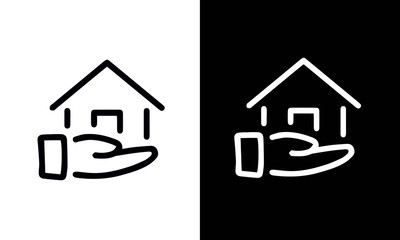 Smart Home icons vector design black and white 