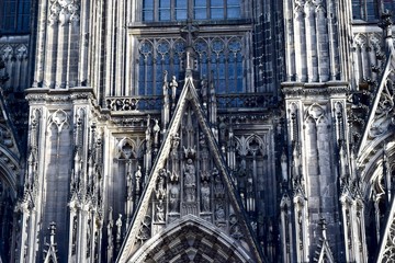 The facade of Cologne cathedral.