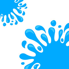 water drop splash blob on white background, water expose splash for banner frame, water drop splatter simple for songkran festival copy space template, splash water drop burst for banner refreshing ad