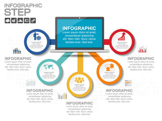 Fototapeta premium Business data Process chart. diagram with steps, options, parts or processes. business template for presentation. Abstract elements of graph, Creative concept for infographic.