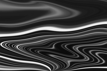 Abstract black and white wavy background.