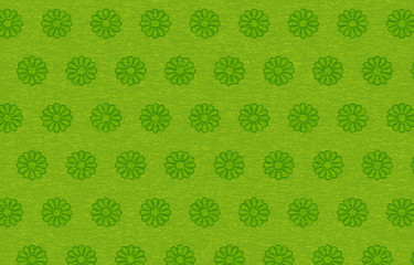緑色の和紙と和柄：菊
