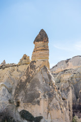 Spectacular karst Landform with limestones in the Goreme of Nevsehir, Cappadocia, Turkey.