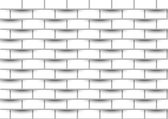 Vector 3d paper grey cover modern.White brick wall is texture for use wallpaper. Abstract pattern stonewall background.