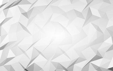 White abstract background. Lowpoly backdrop. Crumpled paper. 3D illustration