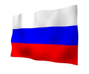 Waving flag of the Russian Federation. The National. State symbol of the Russia. 3D illustration
