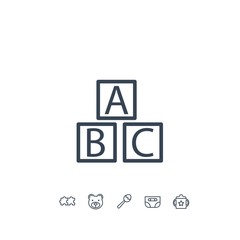 alphabet toys icon vector illustration for website and graphic design